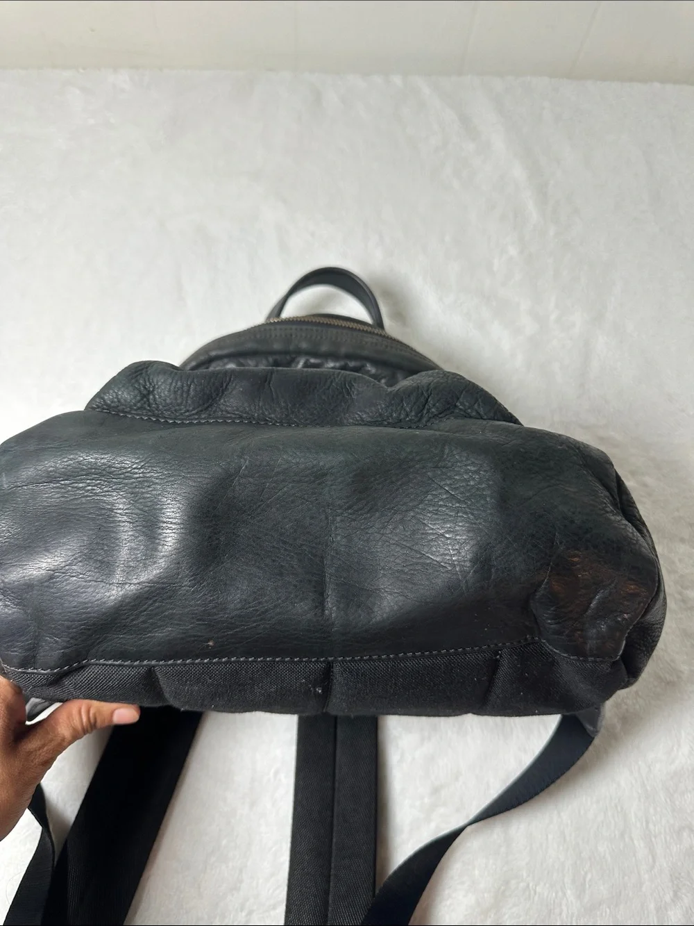 Black Leather Men’s Backpack - Sleek Everyday Carry